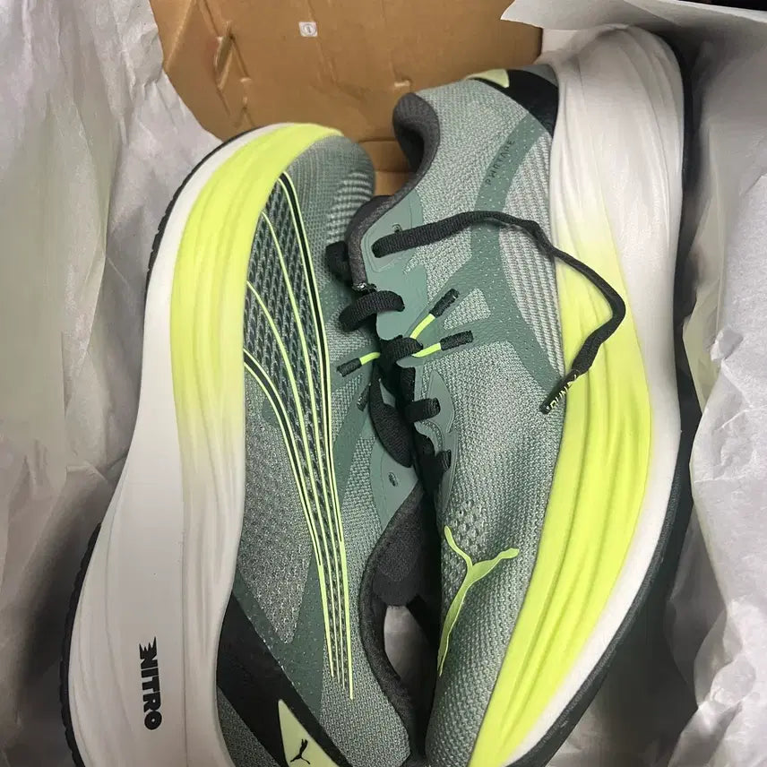 [BUNJANG] Puma Deviate Nitro 3 Eucalyptus Running Shoes / 푸마 디비에이트 니트로3 유칼립투스 새상품 270
