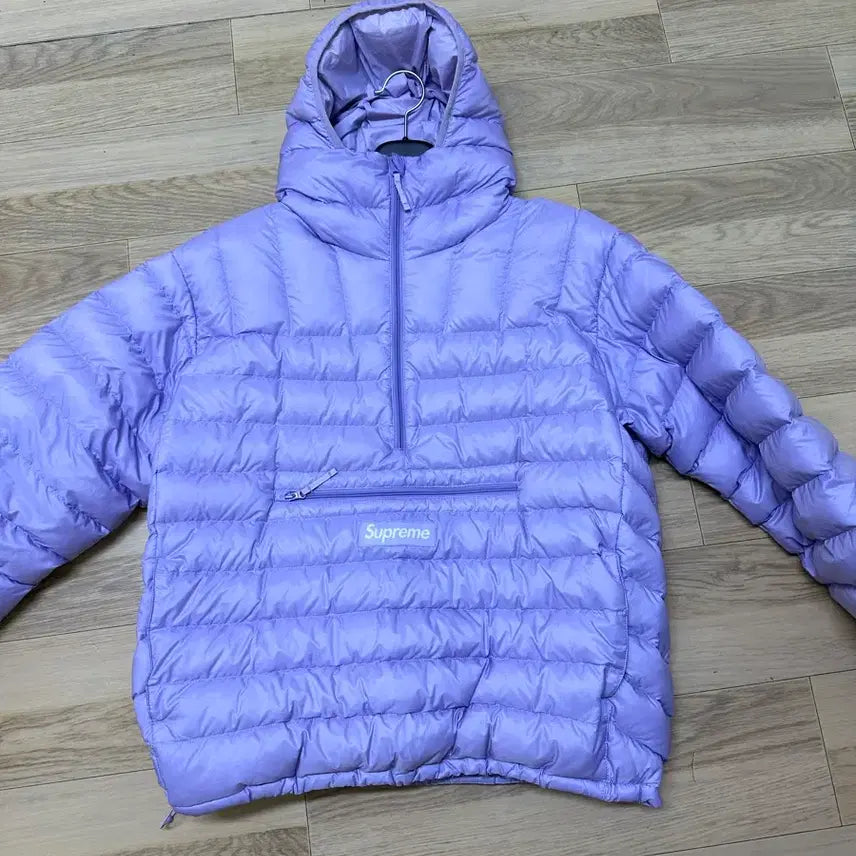 [BUNJANG] Supreme Micro Down Half Zip Hooded Pullover Lilac / 슈프림 마이크로 다운 하프집업 후드 라일락
