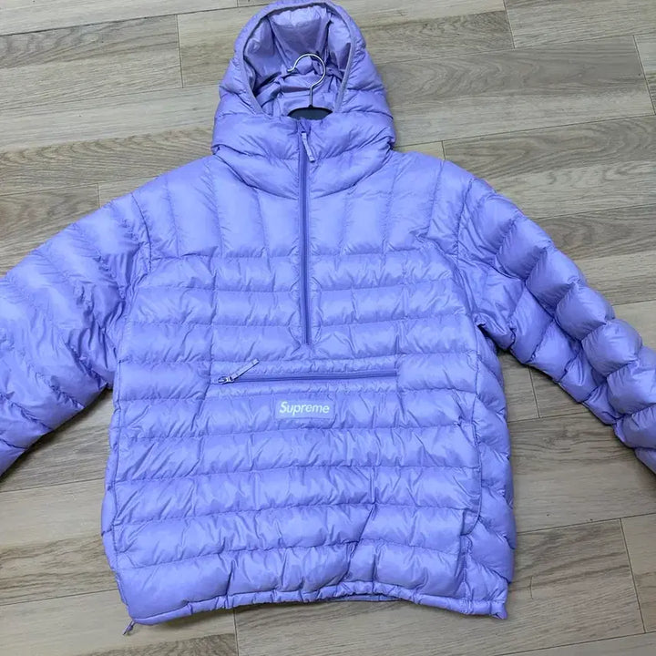 [BUNJANG] Supreme Micro Down Half Zip Hooded Pullover Lilac / 슈프림 마이크로 다운 하프집업 후드 라일락