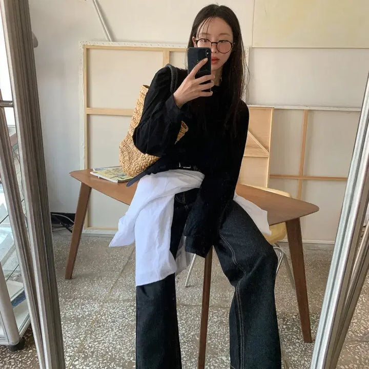 [BUNJANG] Oversized Boxy T-shirt (Black) / 오버핏박시티셔츠(블랙)