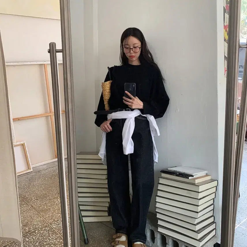 [BUNJANG] Oversized Boxy T-shirt (Black) / 오버핏박시티셔츠(블랙)