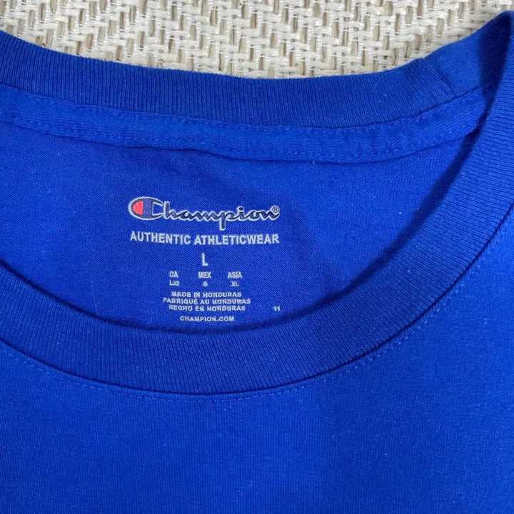 [BUNJANG] Champion Blue T-shirt / 챔피온 정품 파란색 반팔티 L사이즈