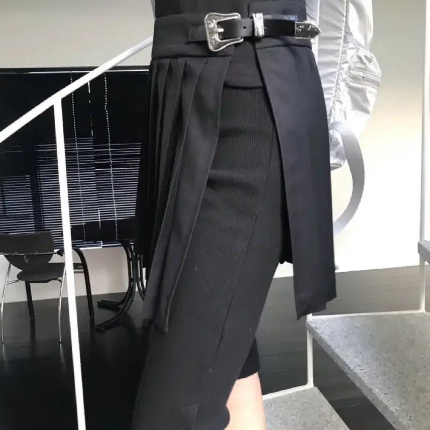 [BUNJANG] WeAreHarmony Pleated Wrap Skirt Layered Skirt / (새상품)위아 하모니 플리츠 랩 스커트 레이어드 스커트