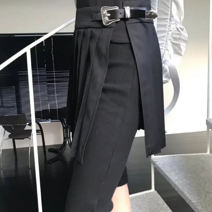 [BUNJANG] WeAreHarmony Pleated Wrap Skirt Layered Skirt / (새상품)위아 하모니 플리츠 랩 스커트 레이어드 스커트