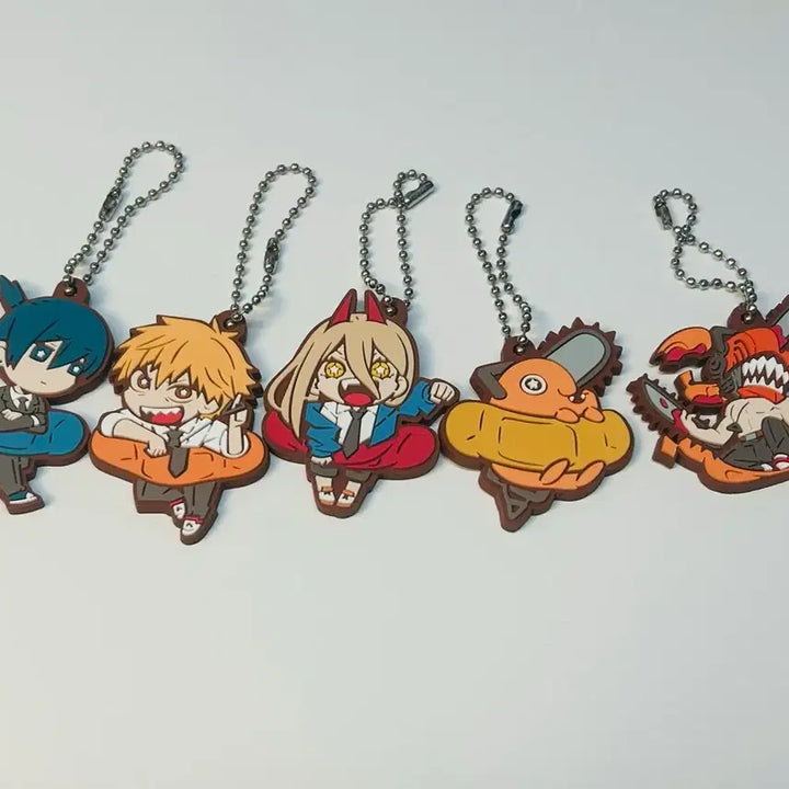 [BUNJANG] Chainsaw Man Ban Choco Rubber Strap Bundle Set / [국내유일] 체인소맨 마스코트 캬라 반초코 러버스트랩 러버참