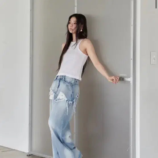 [BUNJANG] Musinsa No Extra Touch Layered Denim M Jeans / 무신사 < 노 엑스트라 터치 > 레이어드데님 M
