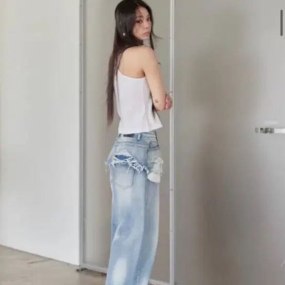 [BUNJANG] Musinsa No Extra Touch Layered Denim M Jeans / 무신사 < 노 엑스트라 터치 > 레이어드데님 M