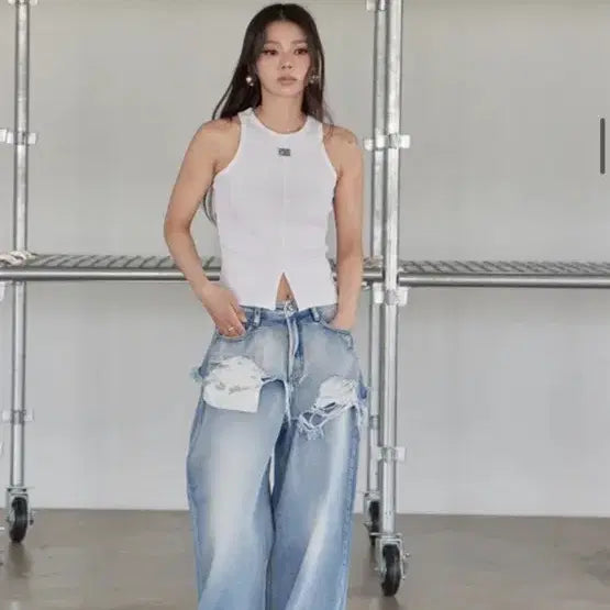 [BUNJANG] Musinsa No Extra Touch Layered Denim M Jeans / 무신사 < 노 엑스트라 터치 > 레이어드데님 M