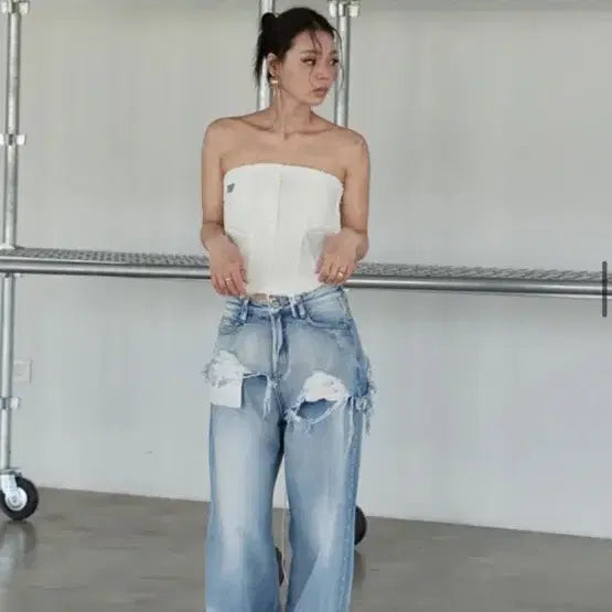[BUNJANG] Musinsa No Extra Touch Layered Denim M Jeans / 무신사 < 노 엑스트라 터치 > 레이어드데님 M