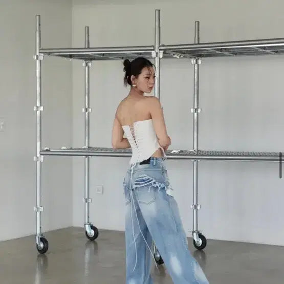 [BUNJANG] Musinsa No Extra Touch Layered Denim M Jeans / 무신사 < 노 엑스트라 터치 > 레이어드데님 M