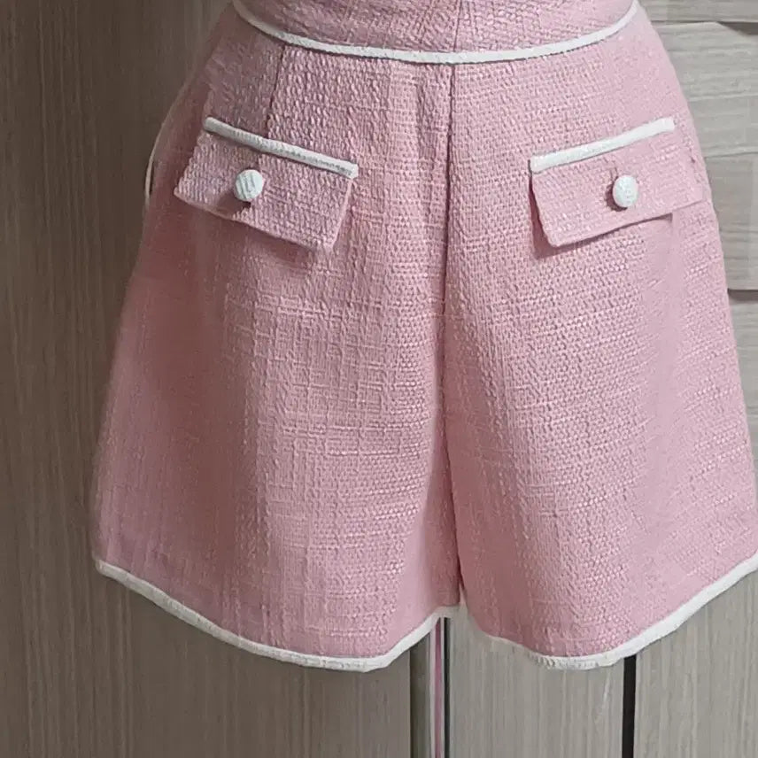 [BUNJANG] Mari Market Pink Tweed Shorts / 마리마켓 핑크 트위드 반바지