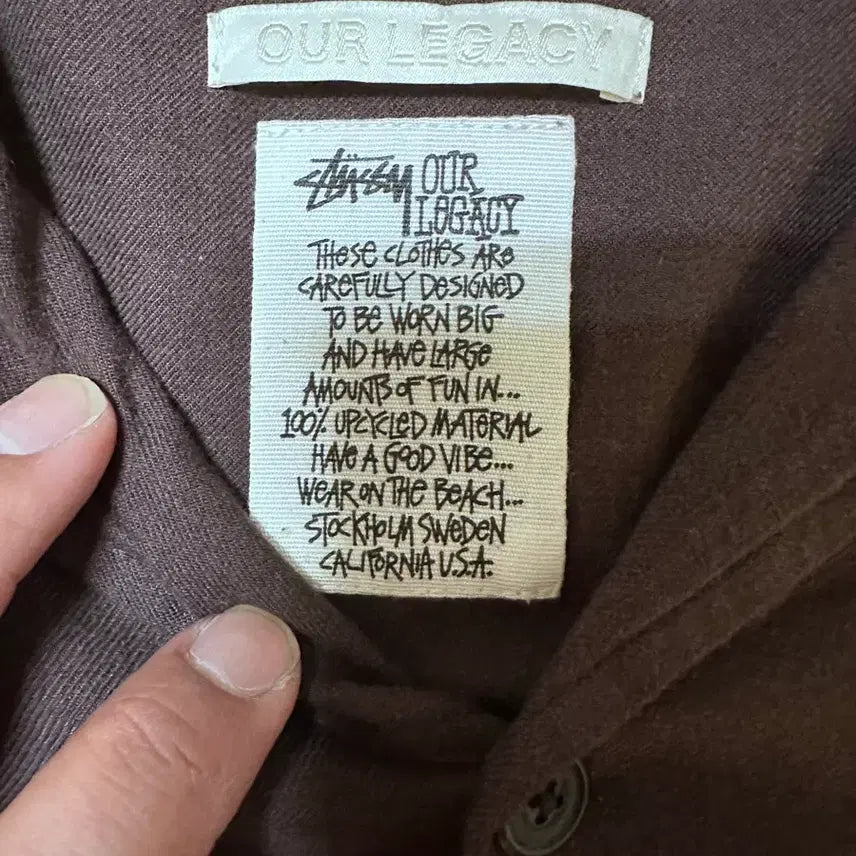 [BUNJANG] Stüssy x Our Legacy Workshop Loco Shirt Umber Twill Flannel / 스투시 x 아워레가시 워크샵 로코 셔츠 엄버 트윌 플란넬