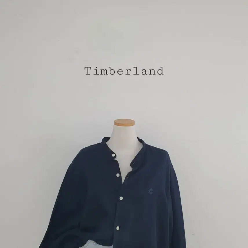 [BUNJANG] Timberland Linen Henley Shirt Navy / No.26041914 팀버랜드 노카라 헨리넥 린넨셔츠 남방 네이비