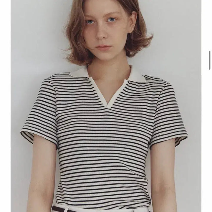 [BUNJANG] Elloge Loa Stripe PK Shirt / 엘로주 elloge 로아 스트라이프 pk 셔츠 새상품