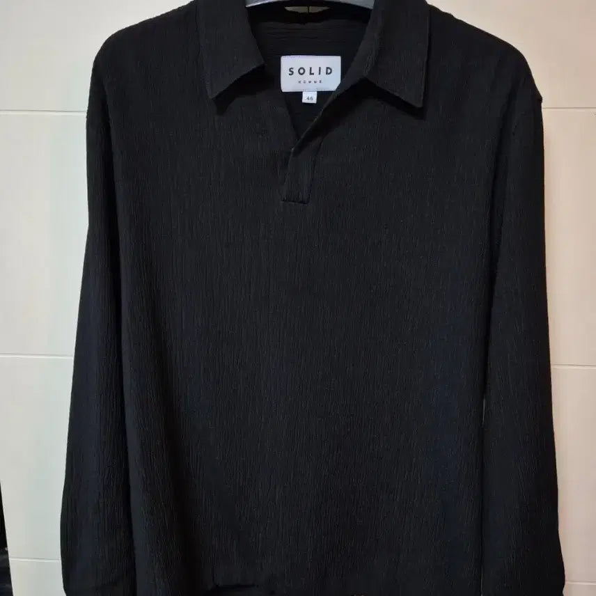 [BUNJANG] Solid Homme Seersucker Pleated Tunic Shirt / (46) 솔리드옴므 시어서커 플리츠 튜닉셔츠