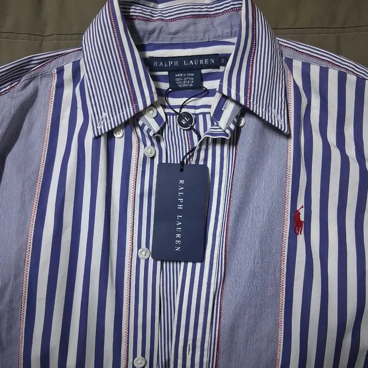 [BUNJANG] Polo Ralph Lauren Striped Shirt / 폴로 스포츠 셔츠X 랄프로렌 공식수입원 스트라이프 셔츠 [택있는/새상품]