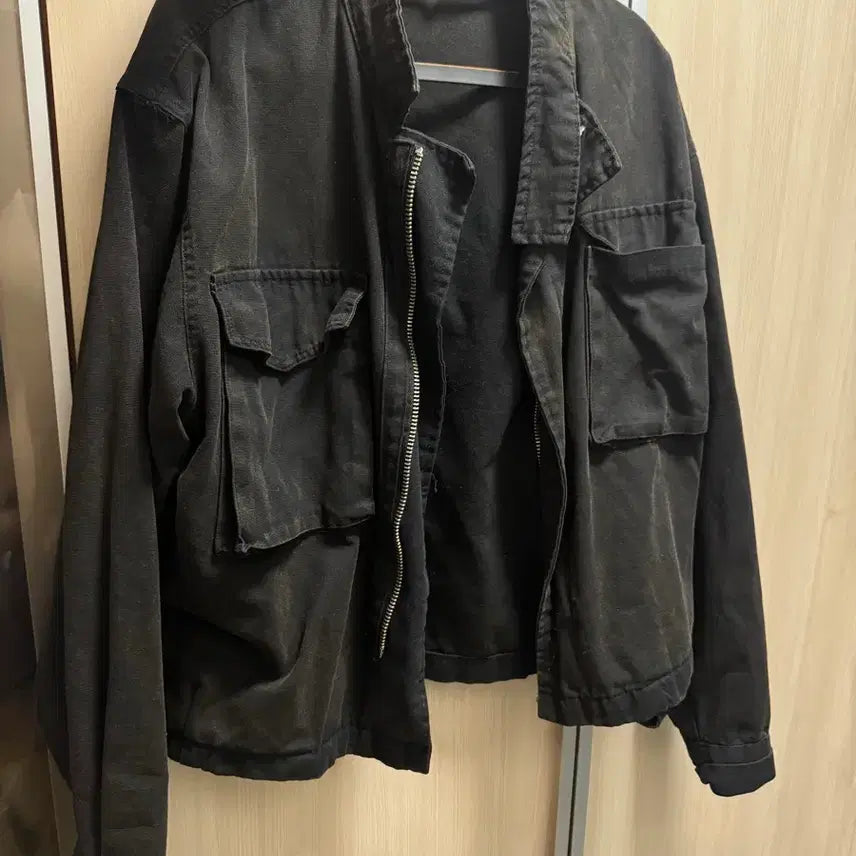 [BUNJANG] Vintage Washed Black Jacket / 빈티지 워싱 데미지 자켓