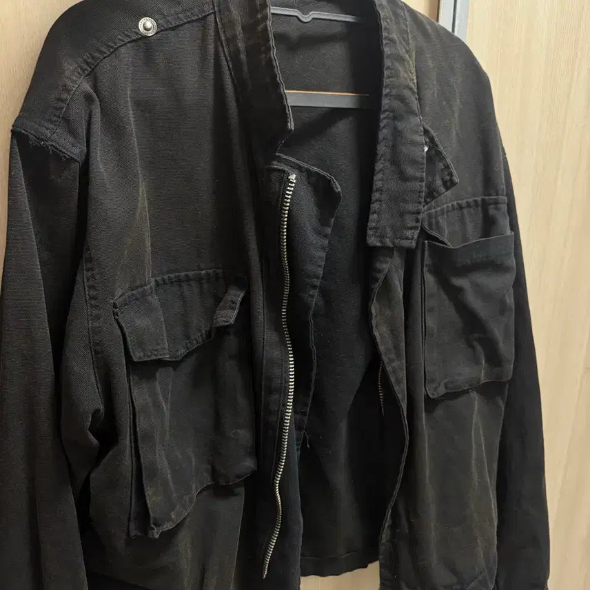 [BUNJANG] Vintage Washed Black Jacket / 빈티지 워싱 데미지 자켓