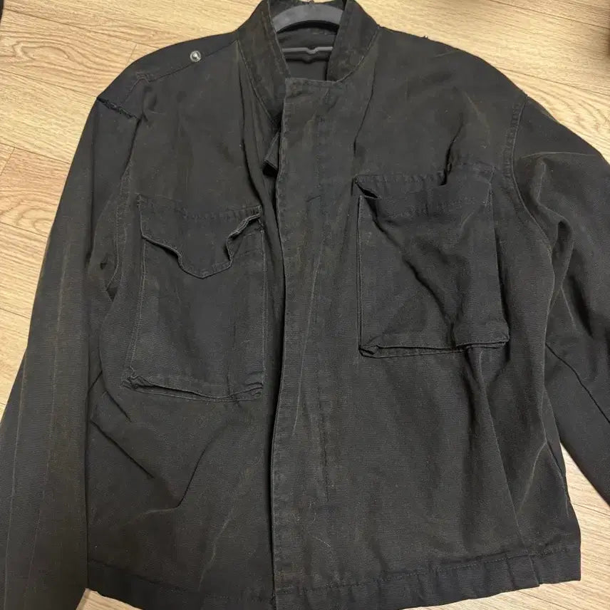 [BUNJANG] Vintage Washed Black Jacket / 빈티지 워싱 데미지 자켓