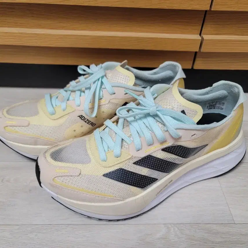 [BUNJANG] Adidas Adizero Sneakers Ivory/Black 245 / 아디다스 아디제로 운동화 아이보리/블랙 245