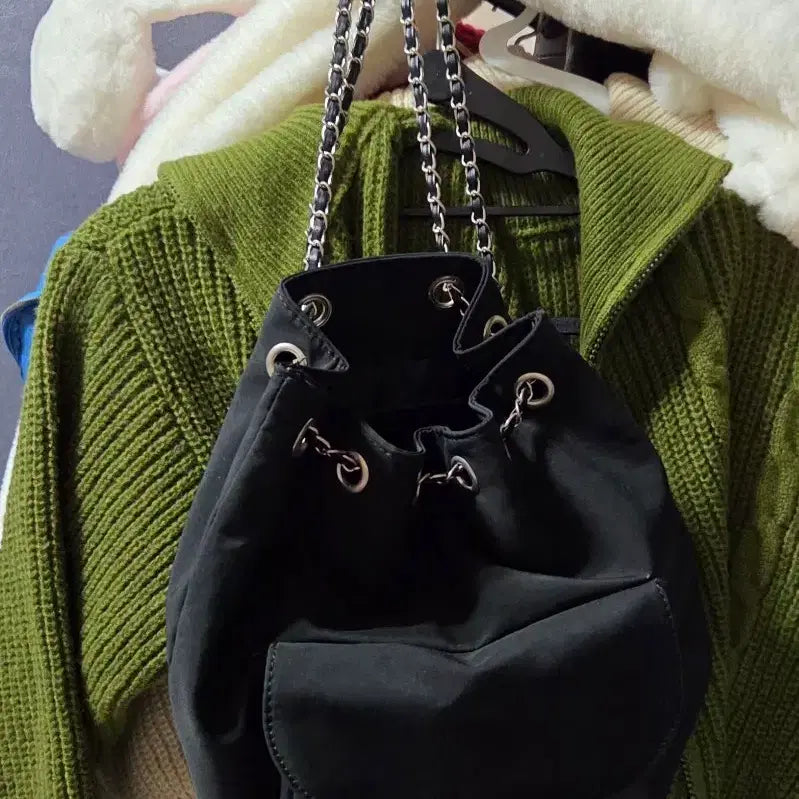 [BUNJANG] Vintage Style Chain Bucket Bag / 새상품 여성 체인 복조리가방 뱍팩 지뢰계 양산형 빈티지