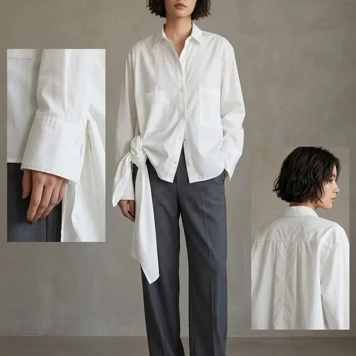 [BUNJANG] Mihara Yasuhiro Asymmetrical White Shirt / (정품)미하라 야스히로언발란스 여성 화이트 셔츠
