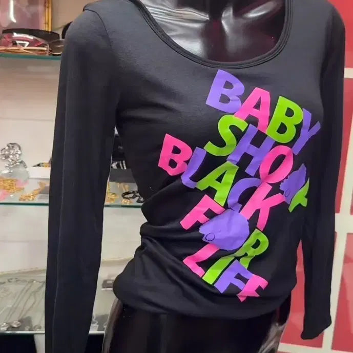 [BUNJANG] Baby Shoop Lettering Long Sleeve T-shirt / Baby Shoop 갸루티