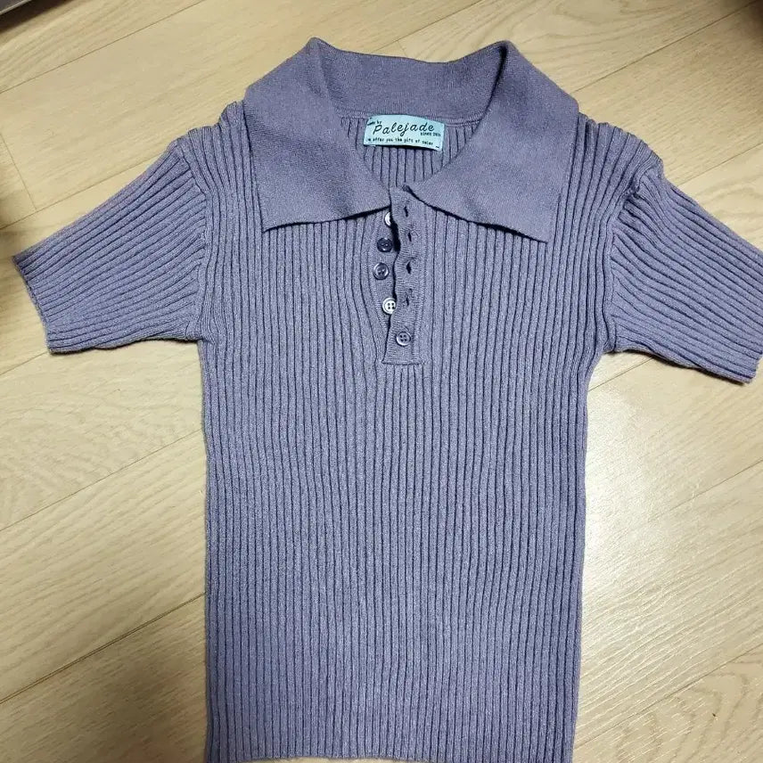 [BUNJANG] Pale JADE MAC Short Sleeve Knit Cardigan Lavender / 페일제이드 맥 반팔니트 카라니트 연보라