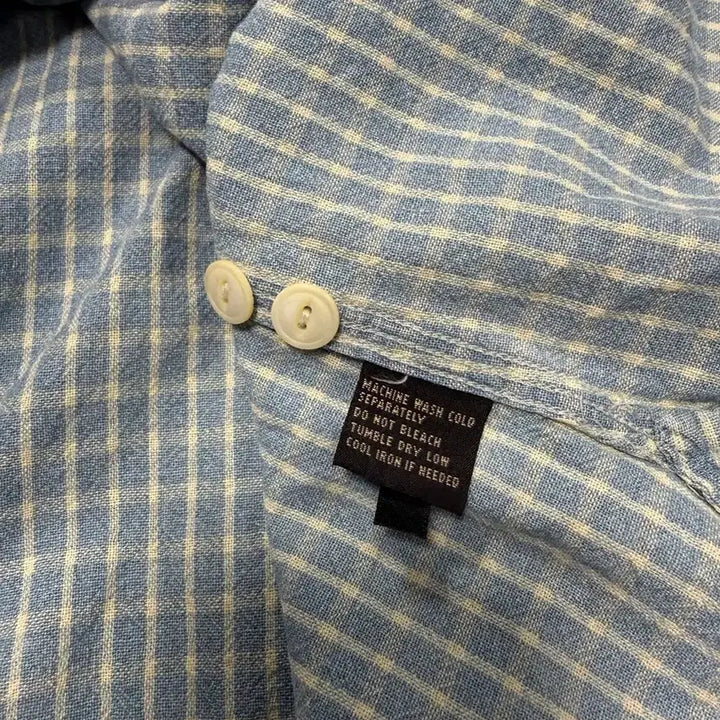 [BUNJANG] RRL Indigo Blue Check Cotton Short Sleeve Shirt XL / RRL 더블알엘 인디고 블루 체크 코튼 반팔 셔츠 XL