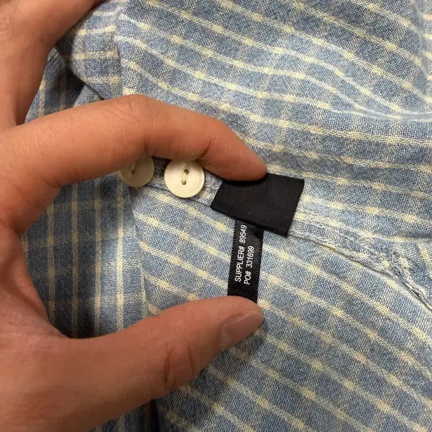 [BUNJANG] RRL Indigo Blue Check Cotton Short Sleeve Shirt XL / RRL 더블알엘 인디고 블루 체크 코튼 반팔 셔츠 XL