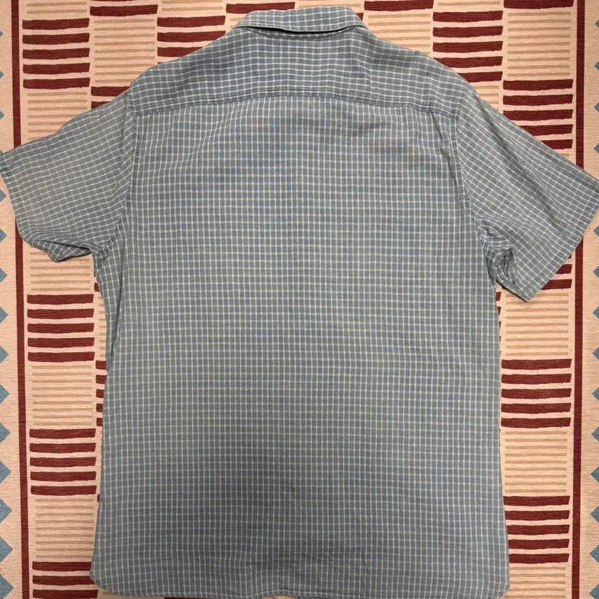 [BUNJANG] RRL Indigo Blue Check Cotton Short Sleeve Shirt XL / RRL 더블알엘 인디고 블루 체크 코튼 반팔 셔츠 XL