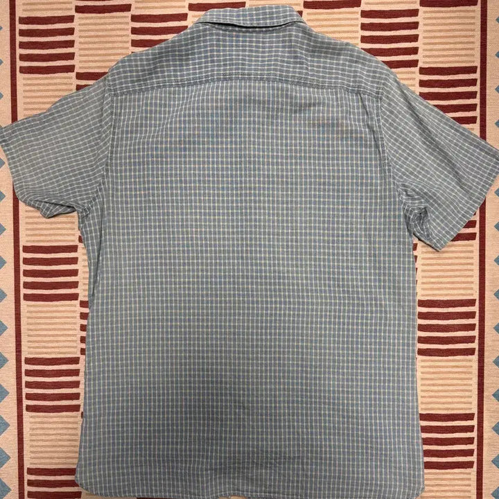 [BUNJANG] RRL Indigo Blue Check Cotton Short Sleeve Shirt XL / RRL 더블알엘 인디고 블루 체크 코튼 반팔 셔츠 XL
