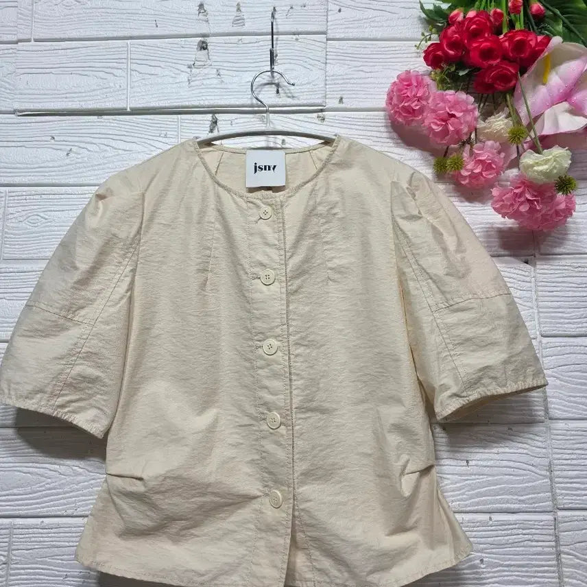 [BUNJANG] JSNY Volume Sleeve Shirt (Size 55) / 2022년 한섬 jsny 볼륨소매 셔츠  55