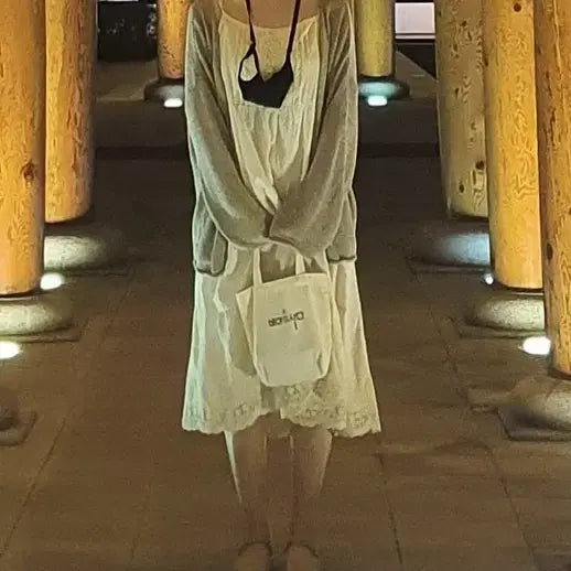 [BUNJANG] Ivory Long Sleeveless Dress / 아이보리 끈나시 롱원피스