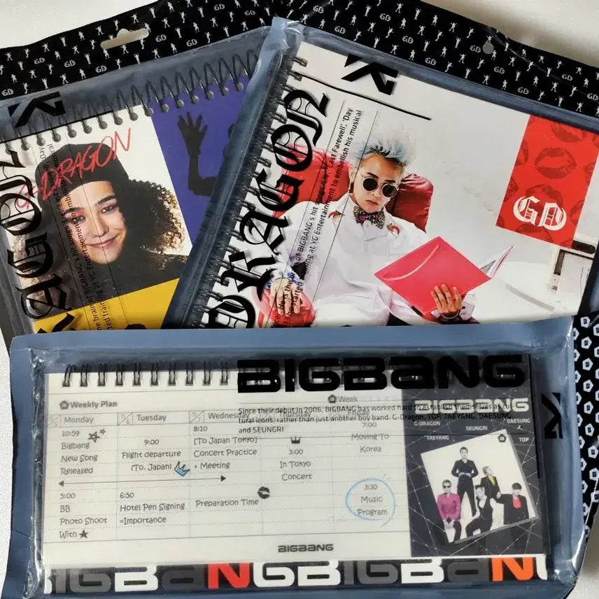 [BUNJANG] BIGBANG G-DRAGON Spring Note &amp; Weekly Planner Bundle Set / [미개봉] 빅뱅 GD 스프링 노트 2권 + 빅뱅 주간 플래너 1권