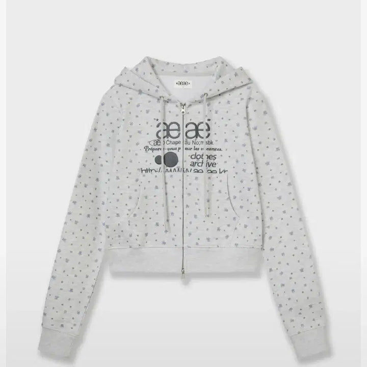 [BUNJANG] AEAE Flower Crop Hoodie Zip-Up / 에이에이에이이 플라워 크롭 후드집업 aeae