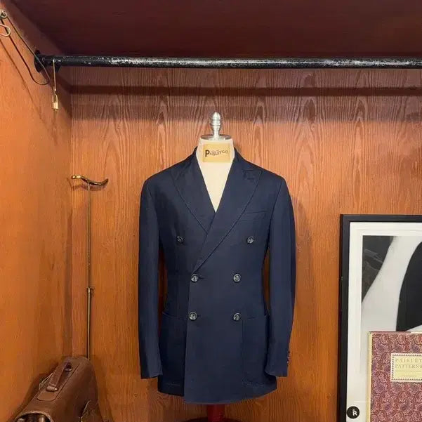 [BUNJANG] Ralph Lauren Double-Breasted Linen Cotton Blend Jacket / 랄프로렌 더블브레스티드 자켓 슬림100