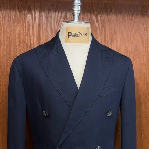[BUNJANG] Ralph Lauren Double-Breasted Linen Cotton Blend Jacket / 랄프로렌 더블브레스티드 자켓 슬림100