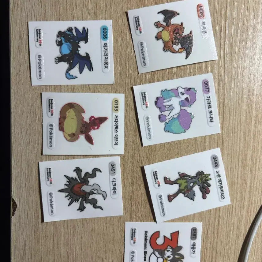 [BUNJANG] Pokemon Stickers - Mega Charizard X, Charizard, Lucario, Emolga, Galarian Ponyta, Gigantamax Eevee, Darkrai / 포켓몬 띠부씰팔아용