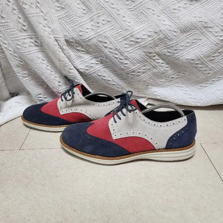 [BUNJANG] Suede Wingtip Shoes Color Block 270 / 컬러 블록 스웨이드 윙팁 270