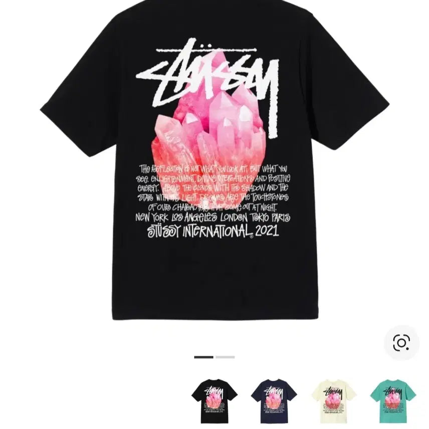 [BUNJANG] [L]stussy 스투시 리플렉션 자수정 티셔츠 블랙 / [L]stussy 스투시 리플렉션 자수정 티셔츠 블랙
