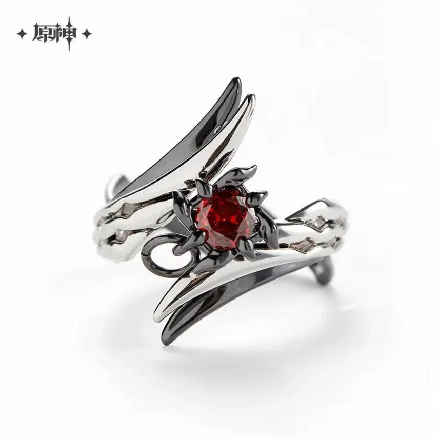 [BUNJANG] Genshin Impact Arlecchino Ring and Necklace Set / [미개봉] 원신 공식 아를레키노 반지 목걸이 세트