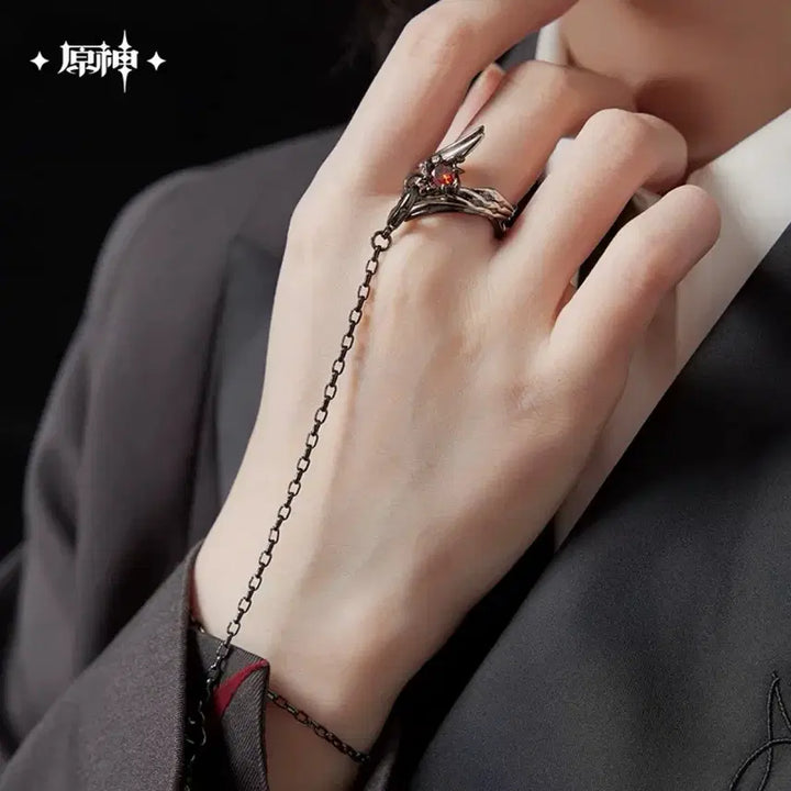 [BUNJANG] Genshin Impact Arlecchino Ring and Necklace Set / [미개봉] 원신 공식 아를레키노 반지 목걸이 세트