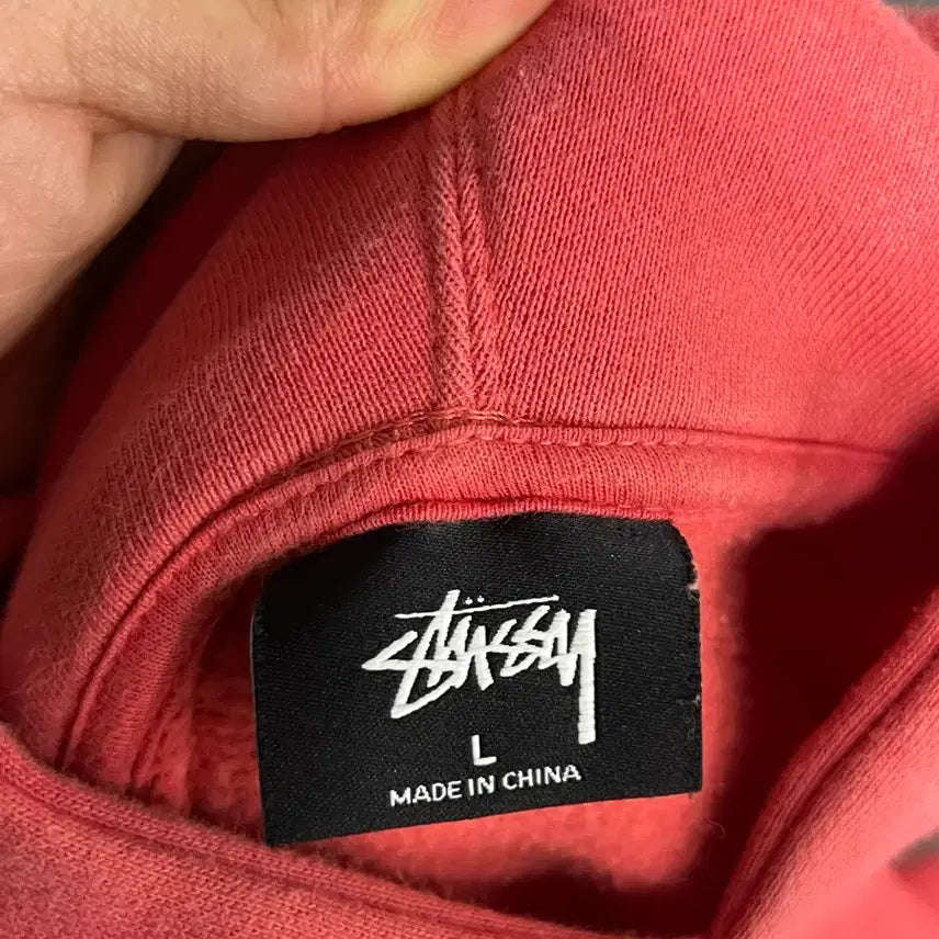 [BUNJANG] Stussy Flower Logo Hoodie Pink L / 스투시 플라워 로고 후드 핑크 L