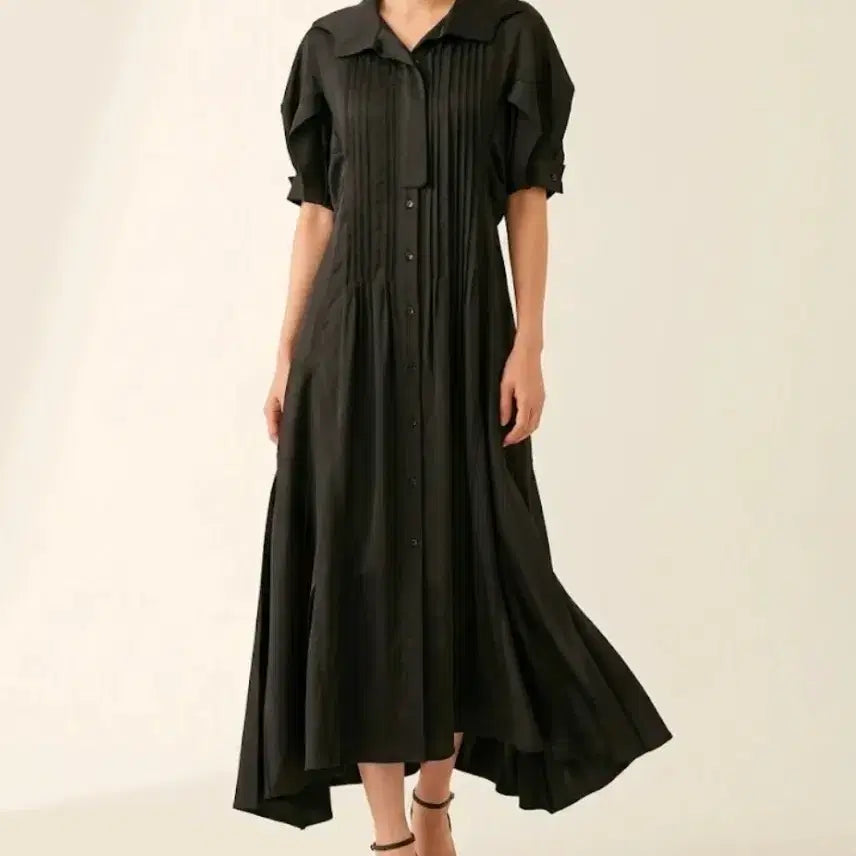 [BUNJANG] System Black Shirt Dress / 시스템 블랙 셔츠 원피스 55