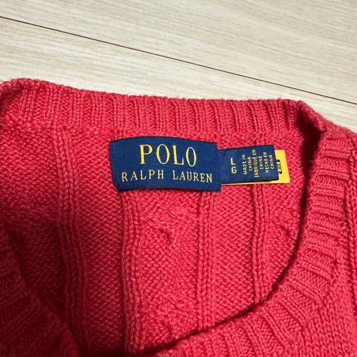 [BUNJANG] Polo Roving Cable Sweater Red / 폴로 로빙 케이블 스웨터 레드