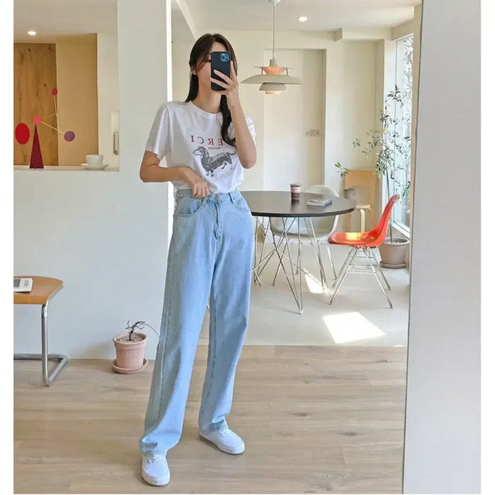 [BUNJANG] Light Wash Wide Leg Denim Pants XXL / 연청 와이드 데님 팬츠 XXL