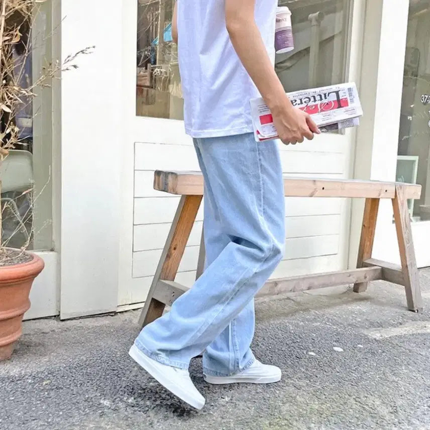 [BUNJANG] Light Wash Wide Leg Denim Pants XXL / 연청 와이드 데님 팬츠 XXL