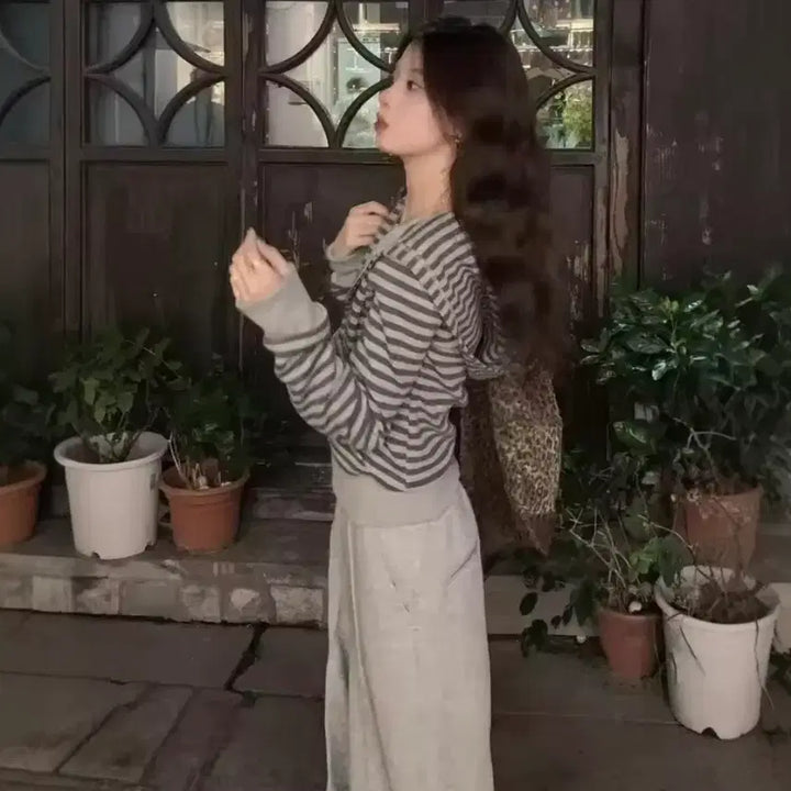[BUNJANG] 새상품 스트라이프 후드 집업 L / 새상품 스트라이프 후드 집업 L