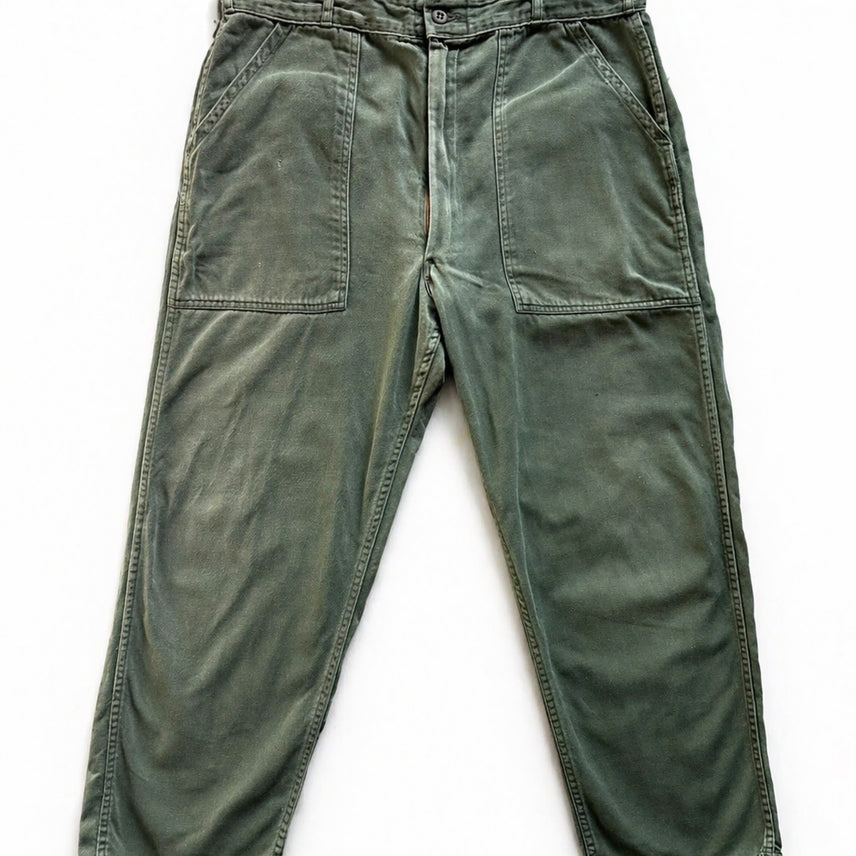 [BUNJANG] 1960s U.S. Army OG-107 Baker Pants Zipper Fly / 60&